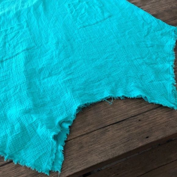 NWT Ashley Stewart Size 14/16 Gauzy V Neck Turquoise Swim Cover Up Dress Casual - Picture 7 of 7